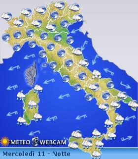 Meteo: Le previsioni del tempo di domani Venerdì 13 Gennaio 2017