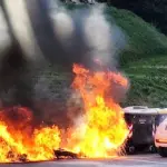 Incendio a Ferentino in pieno giorno: cassonetti in fiamme a Collepero